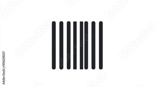 Vector barcode icon with clean lines and simple design, isolated on white