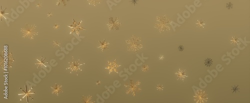 Wallpaper Mural Golden Snowflakes Falling on a Golden Background Torontodigital.ca