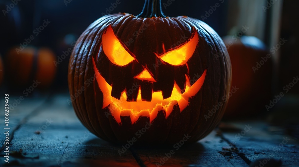 Halloween pumpkin with carved face Halloween pumpkin with carved face
