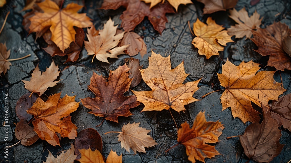 A landscape with large, dark brown sycamore leaves rustling and falling in the slightly cold, dry early October air. The leaves tumble and spin on the rough. A landscape with large, dark brown sycamore leaves rustling and falling in the slightly cold, dry early October air. The leaves tumble and spin on the rough.