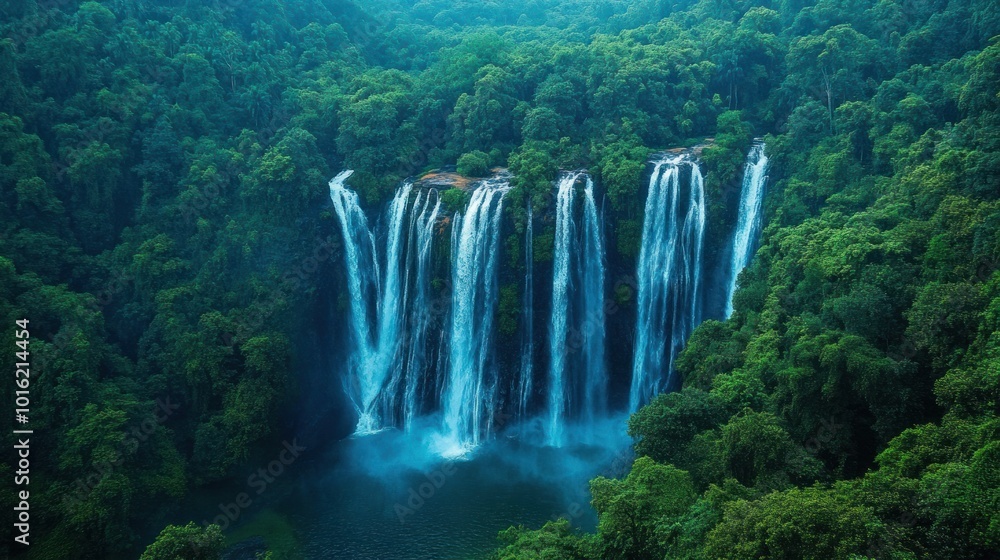 Waterfall in Lush Rainforest Waterfall in Lush Rainforest