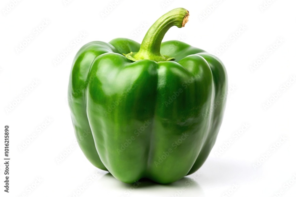 Green bell pepper silhouette isolated on white background Green bell pepper silhouette isolated on white background