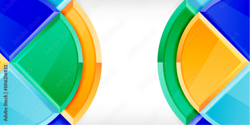 Abstract background - circles and round triangles with 3d effect. Vector Illustration For Wallpaper, Banner, Background, Card, Book Illustration, landing page Abstract background - circles and round triangles with 3d effect. Vector Illustration For Wallpaper, Banner, Background, Card, Book Illustration, landing page