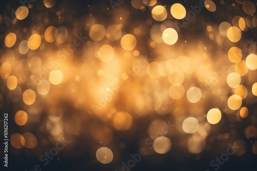 Cold night bokeh lights blurred gold.