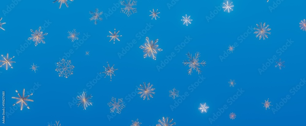 Falling Snowflakes on a Blue Background Falling Snowflakes on a Blue Background