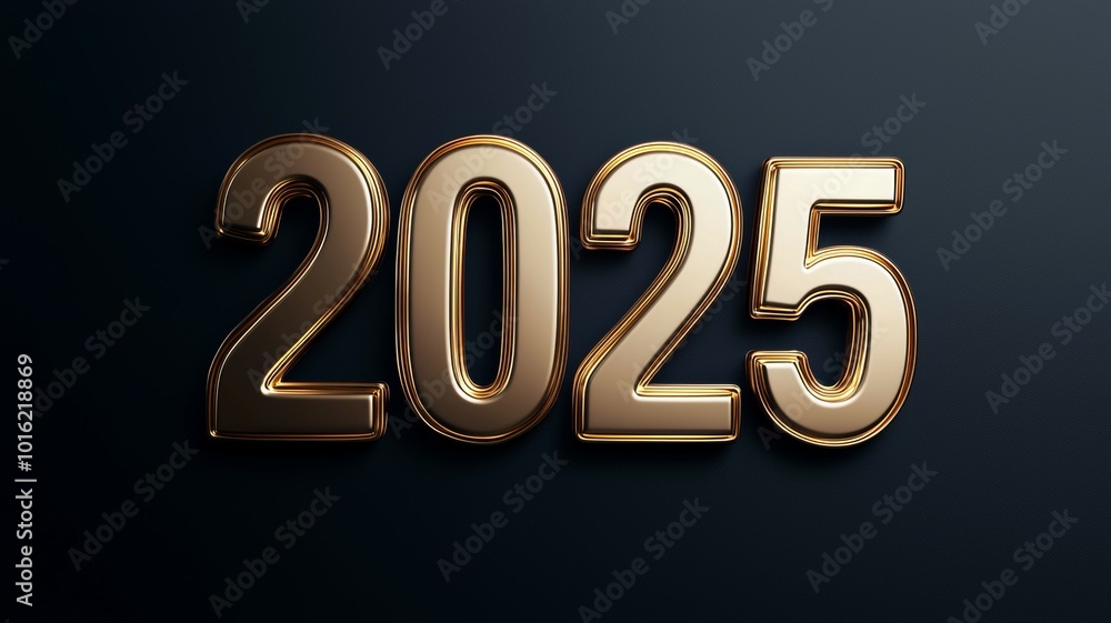 The bold golden numerals representing the year 2025 stand out against a dark background, emphasizing a time of change and new beginnings The bold golden numerals representing the year 2025 stand out against a dark background, emphasizing a time of change and new beginnings