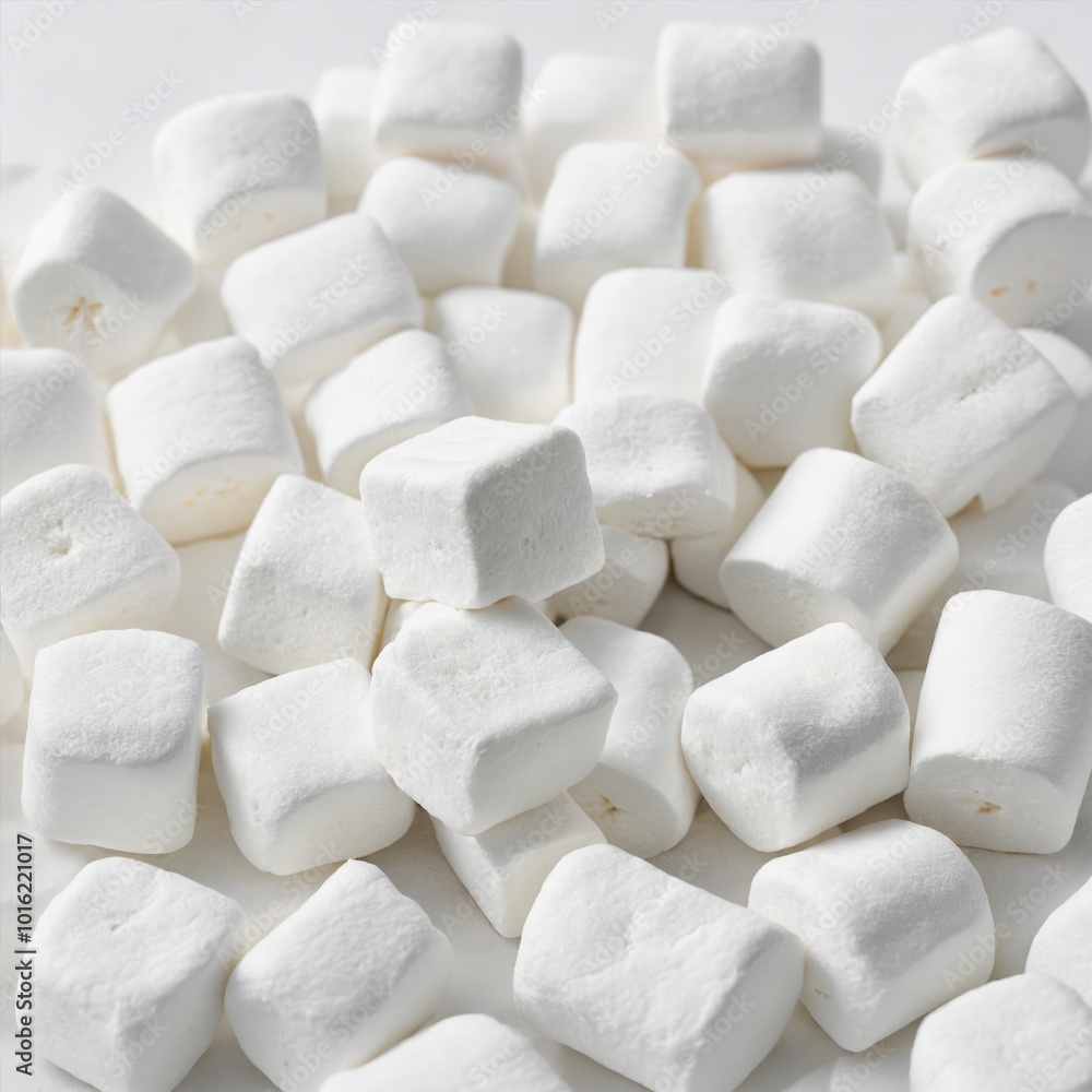 Pile of white square marshmallows Pile of white square marshmallows