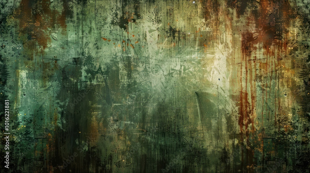 Obraz premium Abstract Grunge Texture with Green and Brown Tones