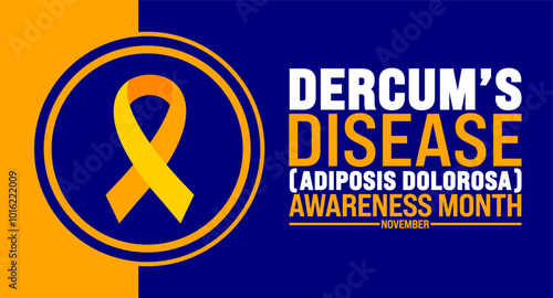 Dercum’s Disease Adiposis Dolorosa Awareness Month background or banner design template is observed every year in November. Holiday concept. Template for card, poster, placard, template.  photo