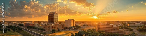 Amarillo, Texas: Townscape bathed in Golden Light, showcasing Yellow Tones in American Landscape photo