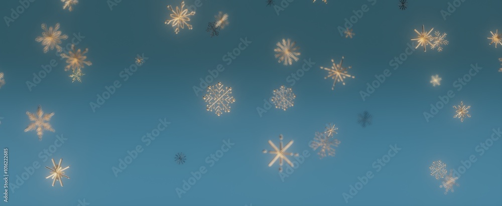 Falling Snowflakes on a Blue Sky Falling Snowflakes on a Blue Sky
