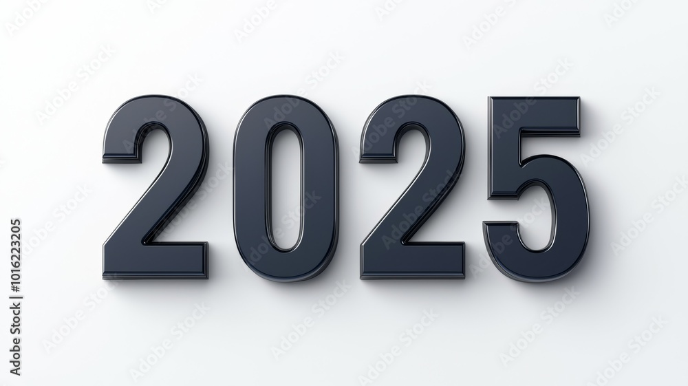The bold numerals 2025 displayed prominently on a clean, white background, symbolizing the upcoming year and its possibilities The bold numerals 2025 displayed prominently on a clean, white background, symbolizing the upcoming year and its possibilities