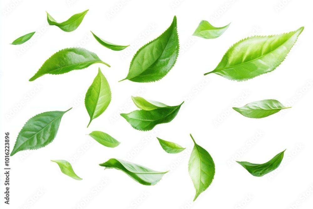 Fresh green tea leaves Fresh green tea leaves