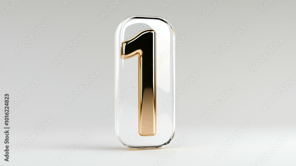 A shiny golden number one displayed on a minimalist background highlighting its elegance and simplicity A shiny golden number one displayed on a minimalist background highlighting its elegance and simplicity