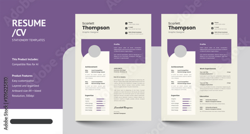 Clean Minimalis CV Resume Design Templates
