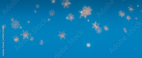 Snowflakes Falling on a Blue Sky