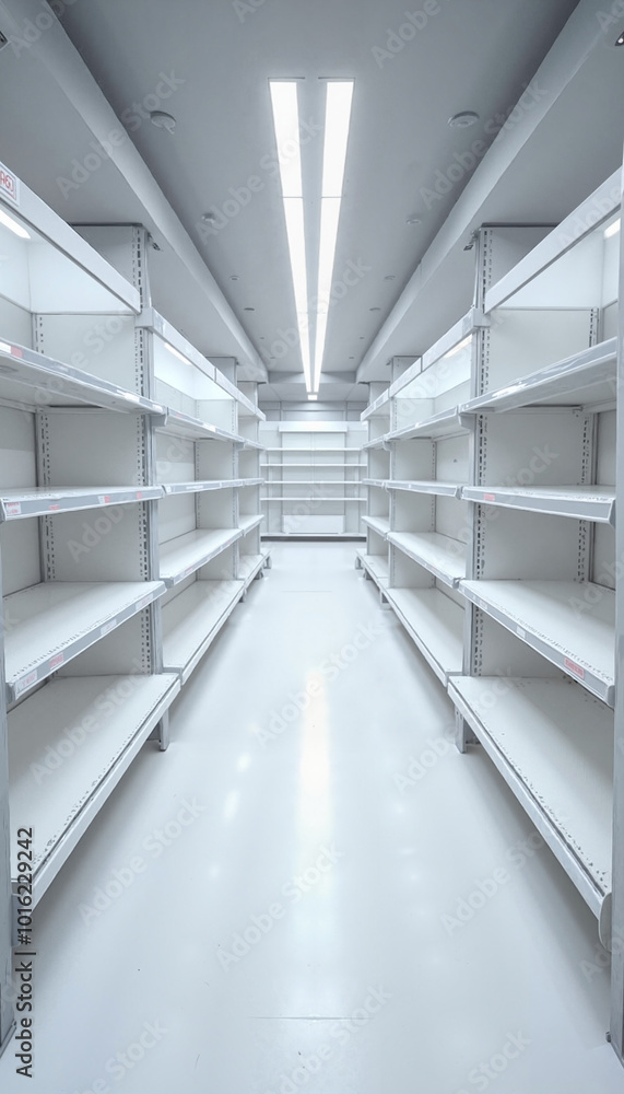 Empty retail shelves Empty retail shelves