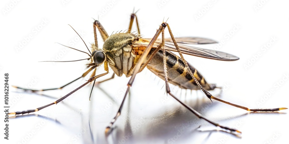 Macro photo of a death mosquito on a white background Macro photo of a death mosquito on a white background
