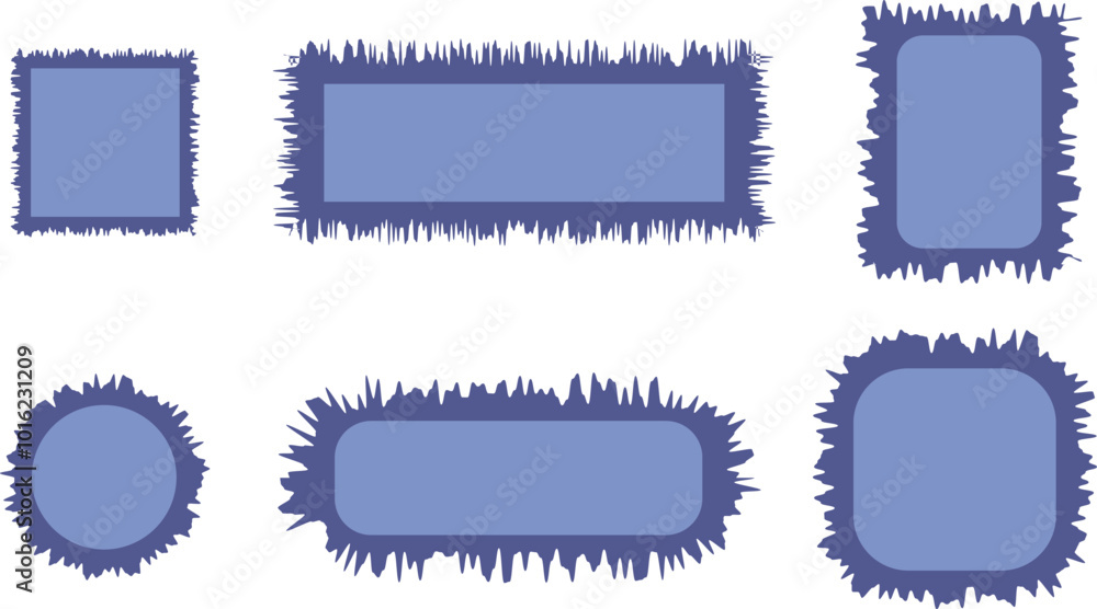 set of frames, stickers with torn edges set of frames, stickers with torn edges