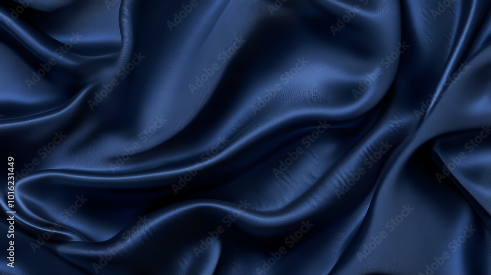 Obraz premium dark navy satin fabric, elegant backdrop for product photography