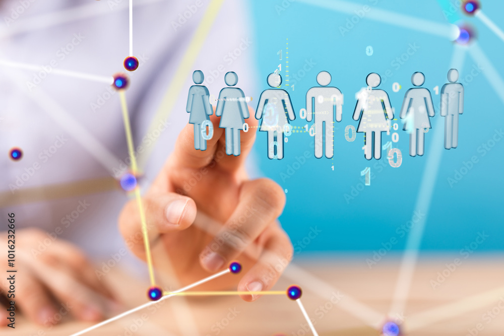 holding 3D rendering group of blue people holding 3D rendering group of blue people