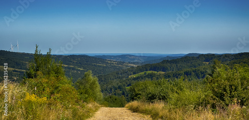 The landscape of Carpathian Mountains in the cloudy weather. Perfect weather condition in the summer season