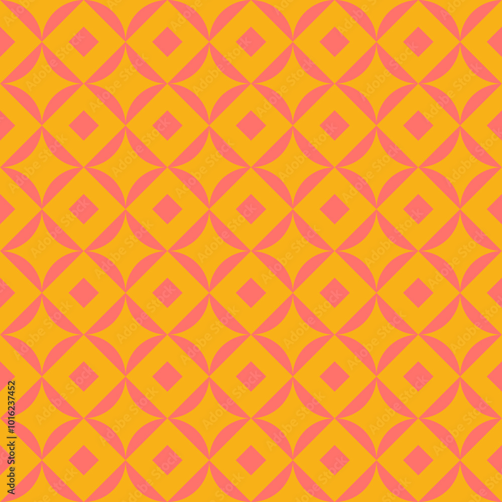 Orange and Pink Geometric Seamless Repeat Pattern Orange and Pink Geometric Seamless Repeat Pattern