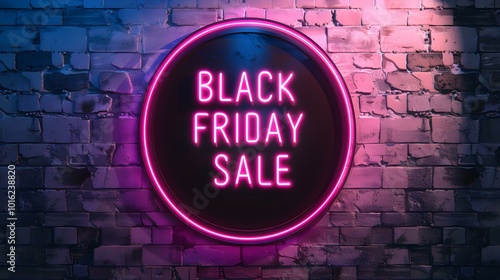 Wallpaper Mural Pink Neon 'BLACK FRIDAY SALE' Sign on a Brick Wall Torontodigital.ca