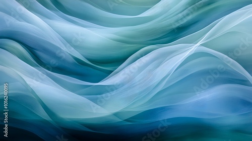 Abstract Blue and Green Swirling Wave Pattern Background