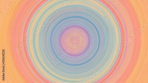 Abstract Circular Pattern with Pastel Colors Rainbow Swirls Modern Design