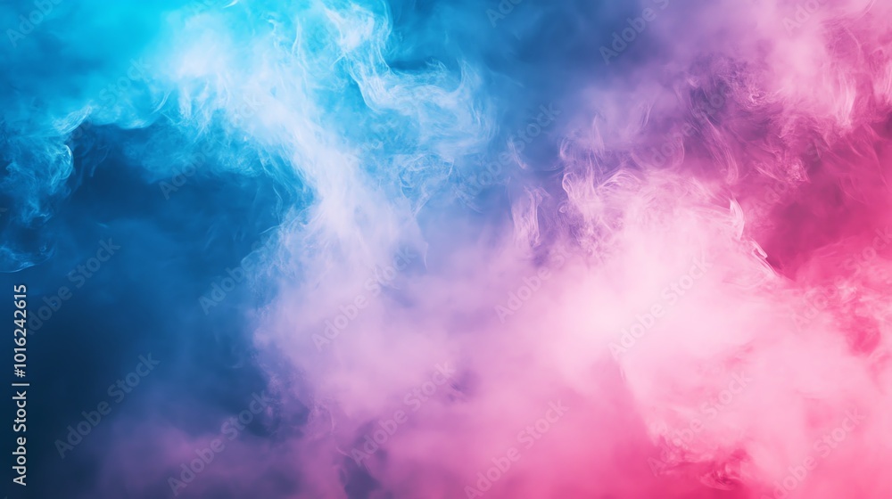 Obraz premium Abstract colorful blue and purple smoke swirls create a dynamic background