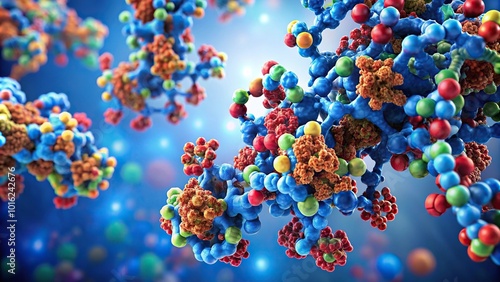 Macro shot of enzymes working together in a metabolic pathway