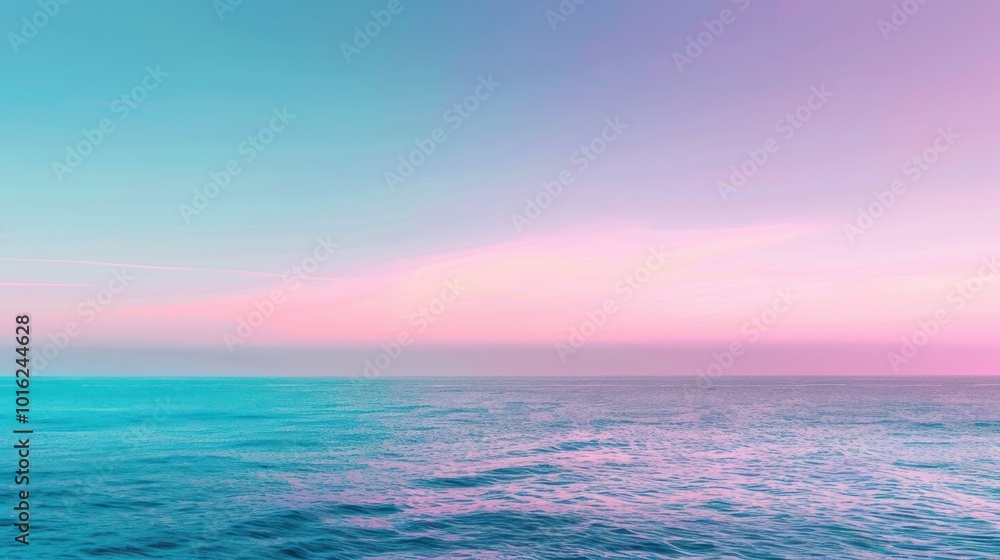 Serene Ocean Under a Pastel Sky at Sunset Serene Ocean Under a Pastel Sky at Sunset