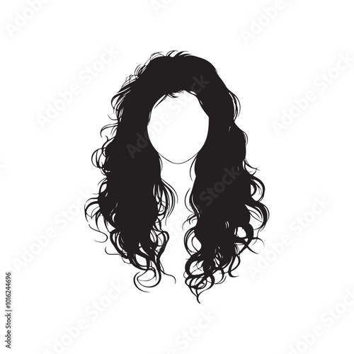 Woman with messy bun hair vector silhouette illustration