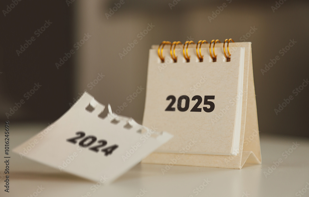 2025 Small empty calendar on office table 2025 Small empty calendar on office table