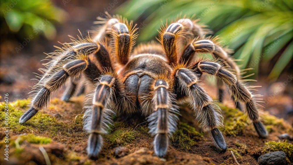 Grim-looking Hairy legged tarantula spider Tliltocatl albopilosus for stock photo Grim-looking Hairy legged tarantula spider Tliltocatl albopilosus for stock photo