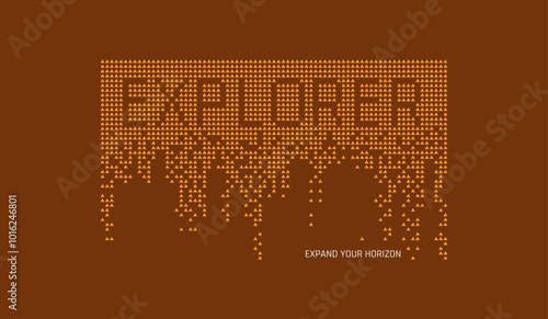 Explorer, abstract typography motivational quotes modern design slogan. Vector illustration graphics print t shirt, apparel, background, poster, banner, postcard or social media content.