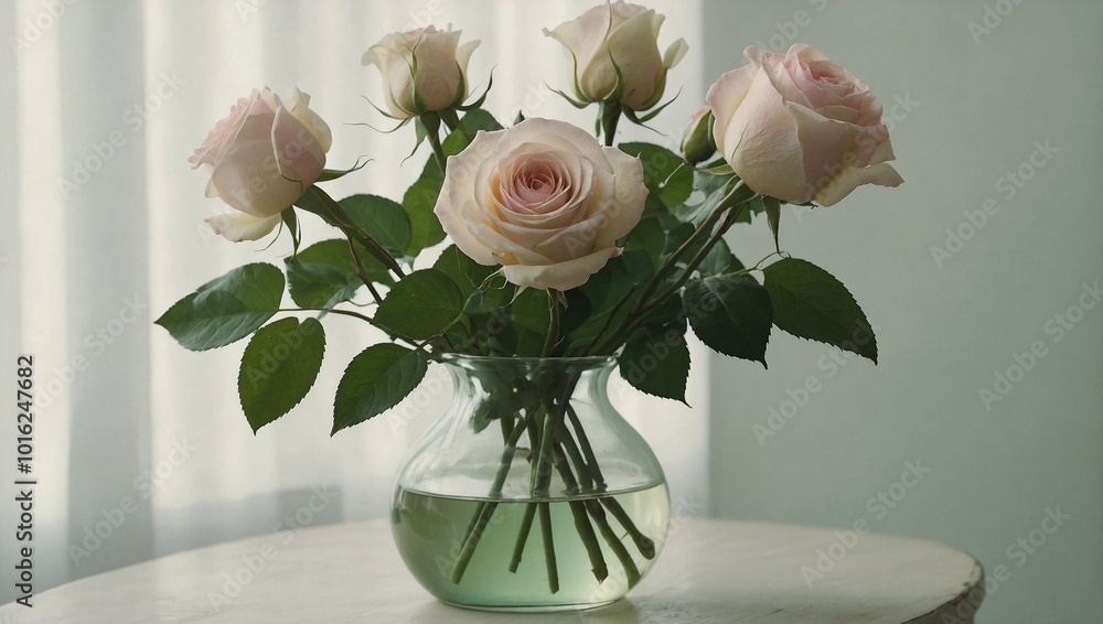 roses in vase