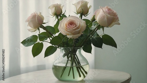 roses in vase