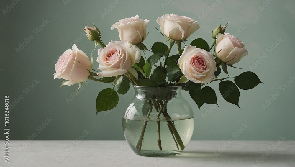 bouquet of pink roses in vase