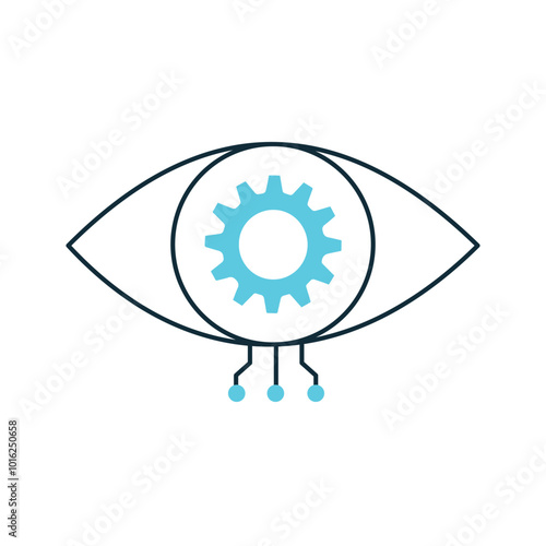 AI Visual Eye Technology Vector Icon Design, neural networks, automation, digital vision, visual tech