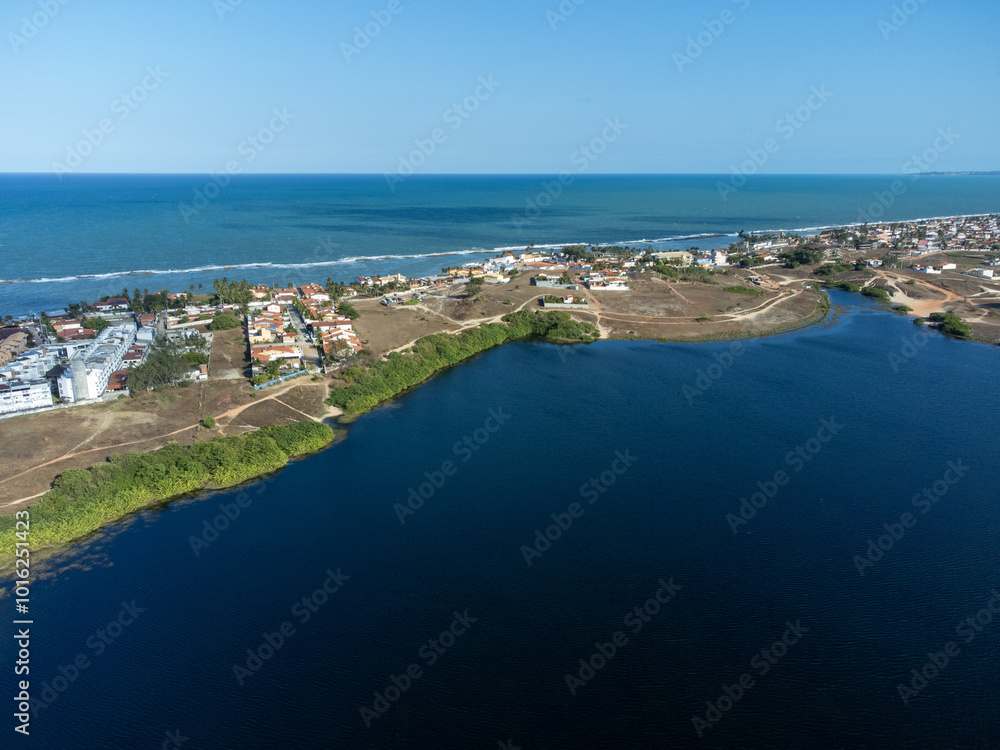 Fototapeta premium Aerial view of the Arituba Lagoon, Brazil.