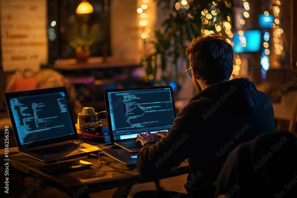 Programmer Working Late at Night Programmer Working Late at Night