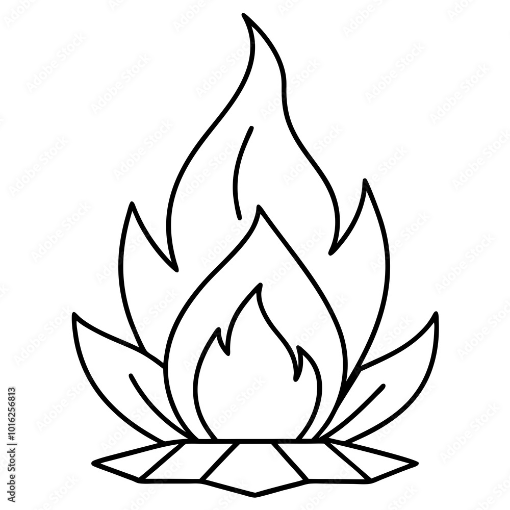 Bonfire vector line art Bonfire vector line art