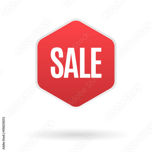 Label sale, red sale sticker	
