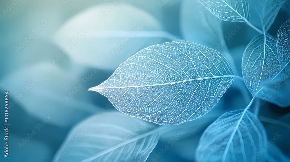 Obraz premium Turquoise leaf texture illustration poster background
