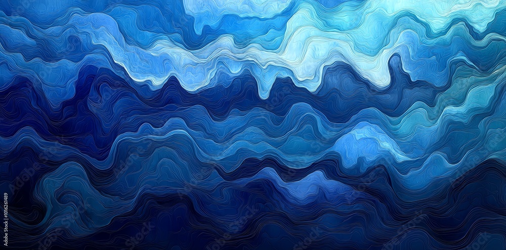 Obraz premium Abstract blue and white wave pattern.