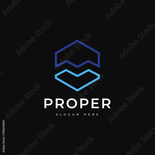 buiness properties logo design modern vector graphic