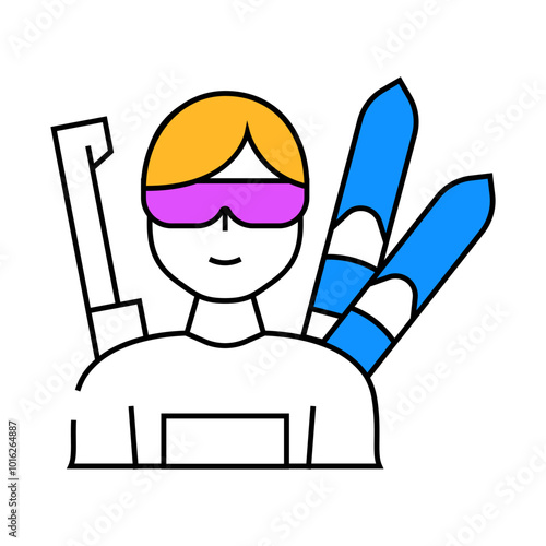 biathlon female sport line icon vector. biathlon female sport sign. isolated symbol illustration