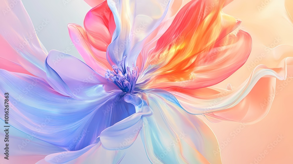 Obraz premium Colorful abstract flower texture illustration poster background